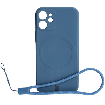 Etui Bizon Case Silicone Magnetic Sq do iPhone 12 Mini, granatowe