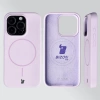 Silikonowe etui z pierścieniem magnetycznym Bizon Soft Case Magnetic do iPhone 15 Pro, jasnofioletowe