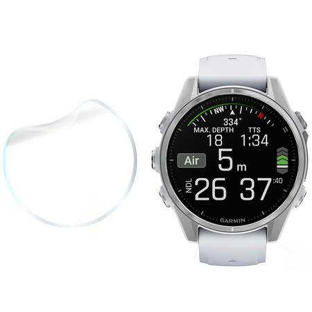 Folia hydrożelowa na ekran Bizon Glass Watch Hydrogel do Garmin Fenix 8 AMOLED 43 mm, 2 sztuki