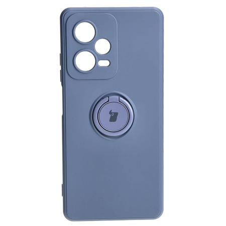 Etui Bizon Case Silicone Ring Sq do Xiaomi Redmi Note 12 Pro Plus 5G, szare
