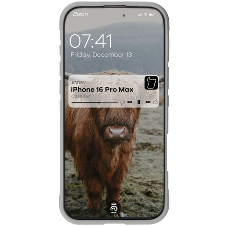 Pancerne etui Bizon Case Tur do iPhone 16 Pro Max, jasnoszare