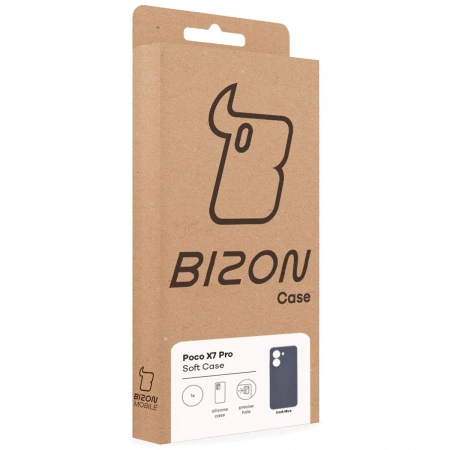 Silikonowe etui Bizon Soft Case do Xiaomi POCO X7 Pro, ciemnoniebieskie