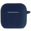 Silikonowe etui z karabińczykiem Bizon Case Headphone Silicone do AirPods 4, granatowe