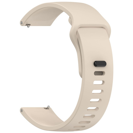 Pasek silikonowy do smartwatcha, Bizon Strap Watch Silicone Pro H, Quick Release 22 mm, beżowy