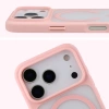 Etui z pierścieniem magnetycznym Bizon Case MatteO do iPhone 17 Pro, przydymione-jasnoróżowe