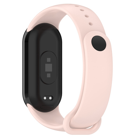 Silikonowy pasek Bizon Strap Watch Silicone do Xiaomi Smart Band 9 / 9 NFC / 8, jasnoróżowy