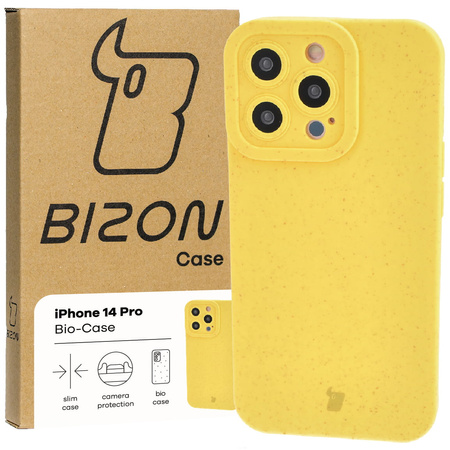 Ekologiczne etui Bizon Bio-Case do iPhone 14 Pro, żółte