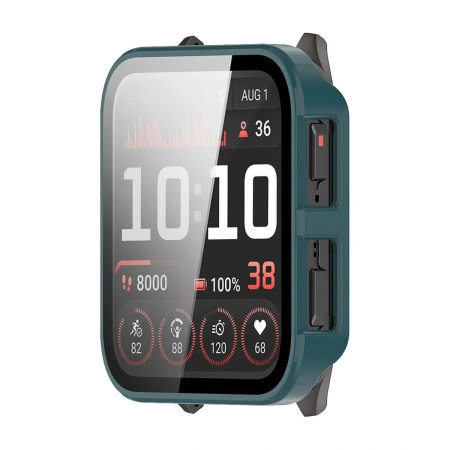 Etui ze szkłem do zegarka Bizon Case+Glass Watch do Garmin Venu X1, zielone