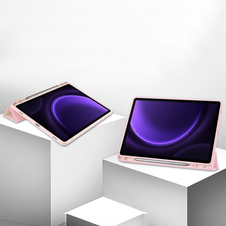 Etui Bizon Case Tab Lizard do Galaxy Tab S10 Lite / S10 FE / S9 / S9 FE, różowe