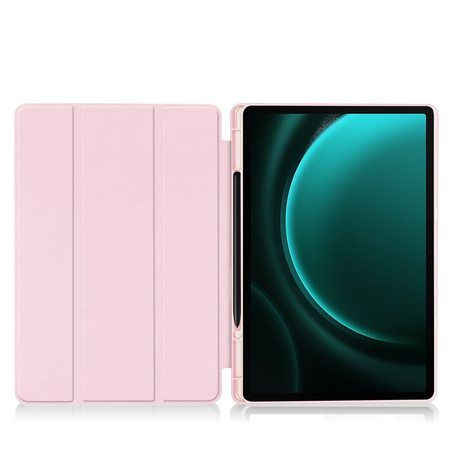 Etui Bizon Case Tab Lizard do Galaxy Tab S9 FE Plus, różowe