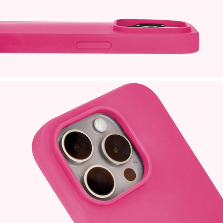 Etui silikonowe do iPhone 15 Pro Bizon Soft Case, fuksja