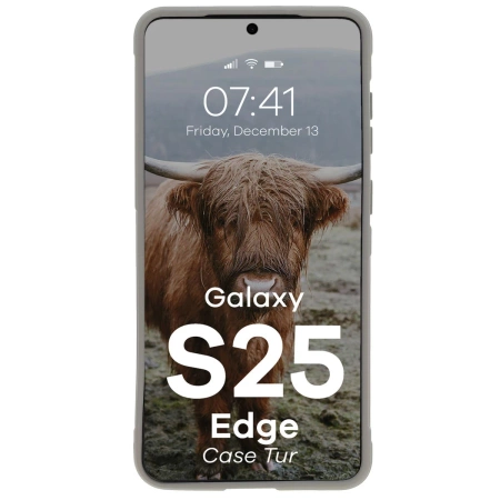 Pancerne etui Bizon Case Tur do Galaxy S25 Edge, jasnoszare