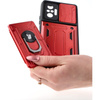 Etui Bizon Case Camshield Card Slot Ring do Redmi Note 10 Pro, czerwone