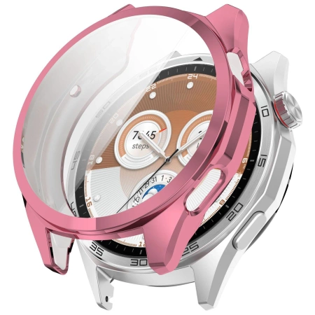 Etui z osłoną ekranu Bizon Case Watch Felipe do Huawei Watch GT6 46 mm, różowe