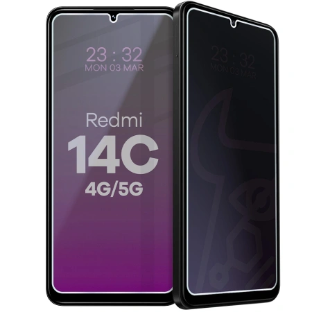 Prywatyzujące szkło hybrydowe Bizon Glass Mule Shadow do Xiaomi Redmi 14C 4G / 5G, matowe