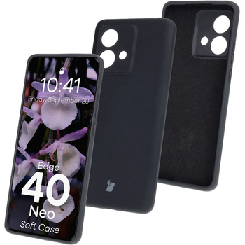 Silikonowe etui Bizon Soft Case do Motorola Edge 40 Neo, czarny
