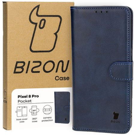Etui z klapką Bizon Case Pocket do Google Pixel 8 Pro, granatowe