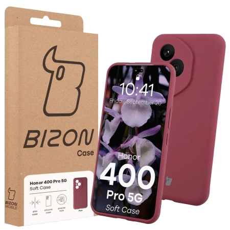 Silikonowe etui Bizon Soft Case do Honor 400 Pro, ciemnofioletowe