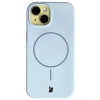 Silikonowe etui z pierścieniem magnetycznym Bizon Soft Case Magnetic do iPhone 15, błękitne