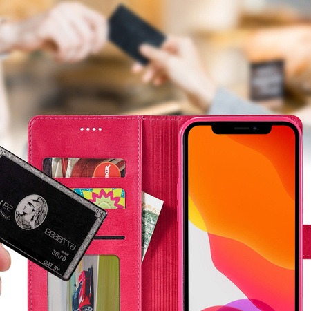 Etui Bizon Case Wallet do iPhone 13 Mini, różowe