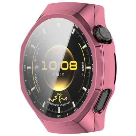 Etui z osłoną ekranu Bizon Case Watch Felipe do Huawei Watch GT6 Pro 46 mm, różowe