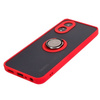 Etui z uchwytem na palec Bizon Case Hybrid Ring do Oppo A38 4G, przydymione z czerwoną ramką