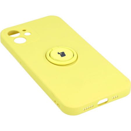 Etui Bizon Case Silicone Ring do iPhone 12, żółte