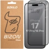 Prywatyzujące szkło hartowane Bizon Glass Edge Shadow do iPhone 16 Pro/ 17 / 17 Pro, przyciemniane z czarną ramką