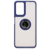 Etui z uchwytem na palec Bizon Case Hybrid Ring do Motorola Moto G35 5G, przydymione z granatową ramką