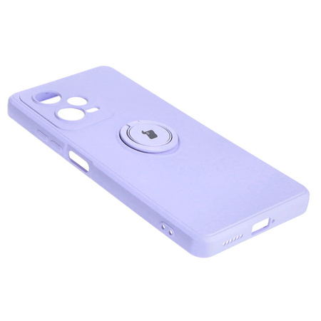 Etui Bizon Case Silicone Ring Sq do Xiaomi Redmi Note 12 Pro Plus 5G, jasnofioletowe