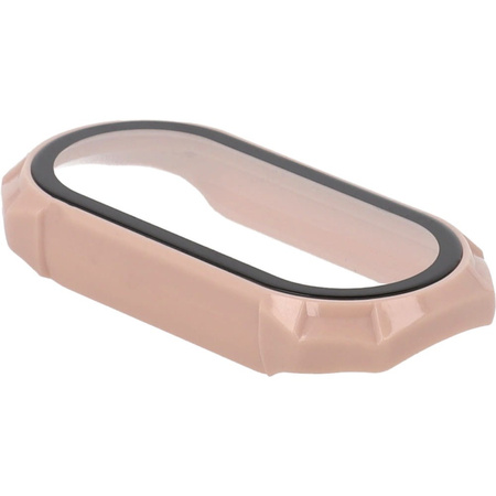 Etui ze szkłem Bizon Case AntiShock Set, Xiaomi Mi Band 7, jasnoróżowe