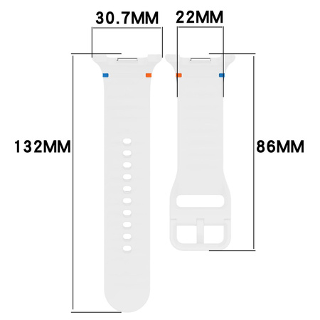Silikonowy pasek Bizon Strap Watch Silicone G do Galaxy Watch 8 40 mm / 44 mm / 8 Classic 46 mm, biały
