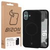 Silikonowe etui z pierścieniem magnetycznym Bizon Soft Case Magnetic do iPhone 16 Plus, czarne