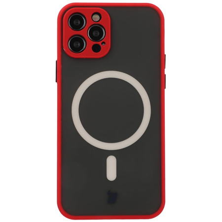 Etui Bizon Case Hybrid MagSafe do Apple iPhone 12 Pro, czerwone