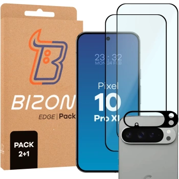 2x Szkło + szybka na aparat Bizon Edge Pack do Google Pixel 10 Pro XL