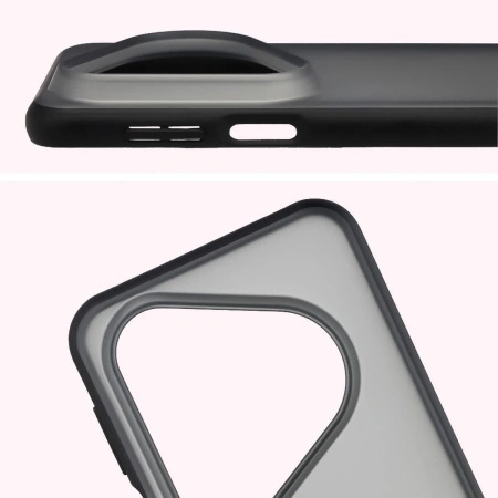 Etui Bizon Case Angelo do Huawei Pura 80 Ultra, przydymione z czarną ramką