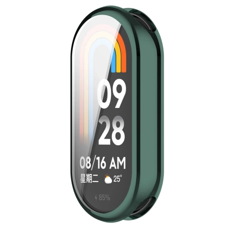 Etui z osłoną ekranu Bizon Case Watch Felipe do Xiaomi Smart Band 10, zielone