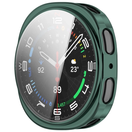 Etui z osłoną ekranu Bizon Case Watch Felipe do Galaxy Watch 8 44 mm, zielone