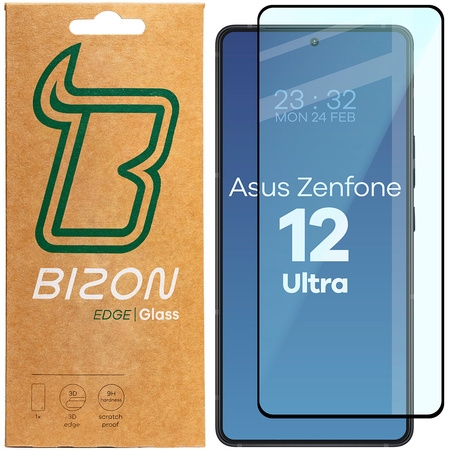 Szkło hartowane Bizon Glass Edge 2 do Asus Zenfone 12 Ultra, czarna ramka