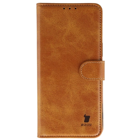 Etui z klapką Bizon Case Pocket do iPhone 17 Pro Max, brązowe