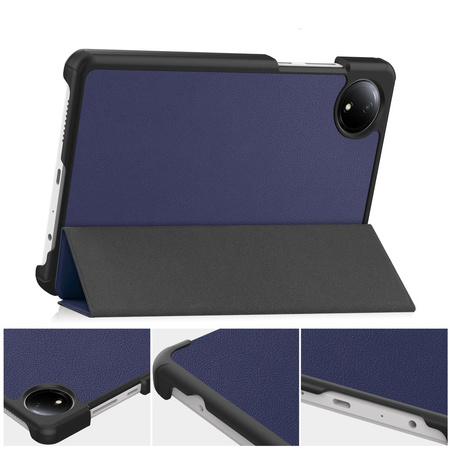 Etui z klapką Bizon Case Tab Croc do Xiaomi Redmi Pad SE 8.7, ciemnoniebieskie