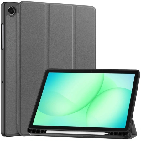 Etui z klapką Bizon Case Tab Lizard do Galaxy Tab A11 Plus / A9 Plus, szare