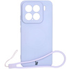 Silikonowe etui z pierścieniem magnetycznym Bizon Case Silicone Magnetic Sq do Xiaomi 15, jasnofioletowe
