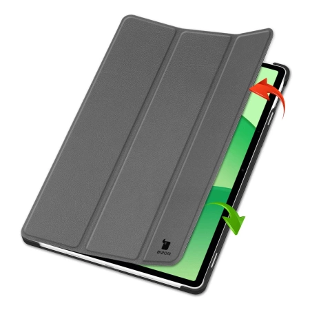 Etui z klapką Bizon Case Tab Croc do OnePlus Pad Lite / Oppo Pad SE, szare