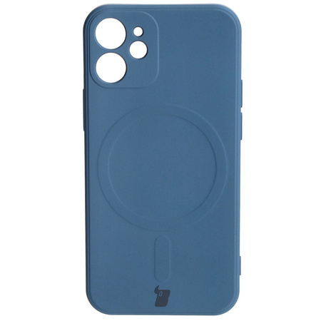 Etui Bizon Case Silicone MagSafe Sq do Apple iPhone 12 Mini, granatowe