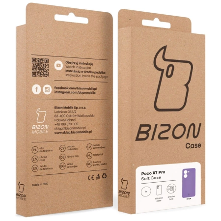 Silikonowe etui Bizon Soft Case do Xiaomi POCO X7 Pro, fioletowe