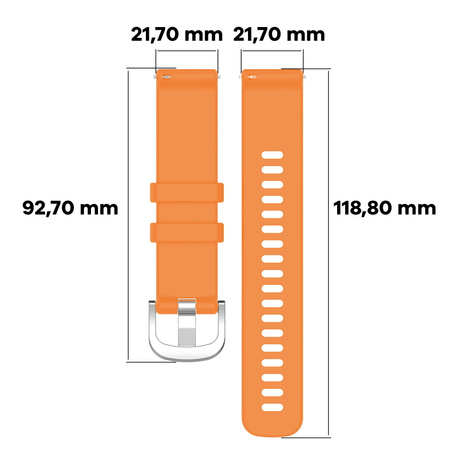 Pasek silikonowy do smartwatcha, Bizon Strap Watch Silicone Pro T, Quick Release 22 mm, pomarańczowy