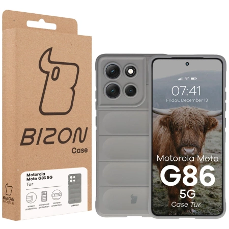 Pancerne etui Bizon Case Tur do Motorola Moto G86 5G, jasnoszare