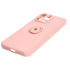 Etui Bizon Case Silicone Ring Sq do iPhone 15 Pro Max, jasnoróżowe