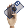 Etui z uchwytem na palec Bizon Case Hybrid Ring do Xiaomi Redmi Note 12S, przydymione z granatową ramką